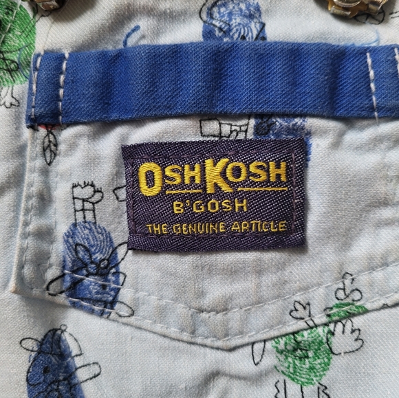 Vintage OshKosh B'gosh USA made rare thumb print 18 months Overalls - Picture 5 of 6